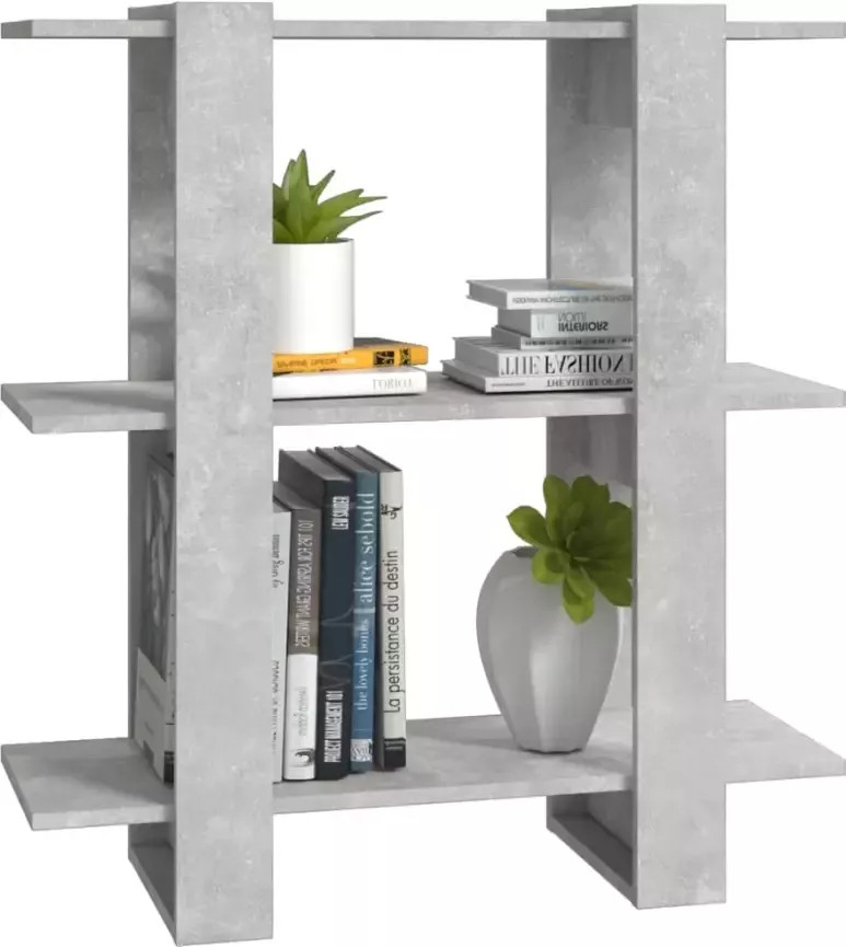 VidaXL -Boekenkast kamerscherm-80x30x87-cm-betongrijs - Foto 4