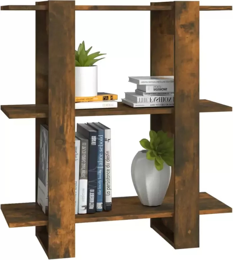 VidaXL -Boekenkast kamerscherm-80x30x87-cm-gerookt-eikenkleurig - Foto 4