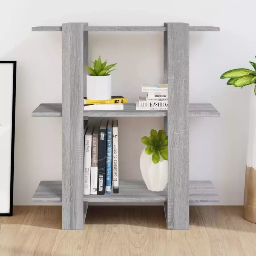 VidaXL -Boekenkast kamerscherm-80x30x87-cm-grijs-sonoma-eikenkleurig