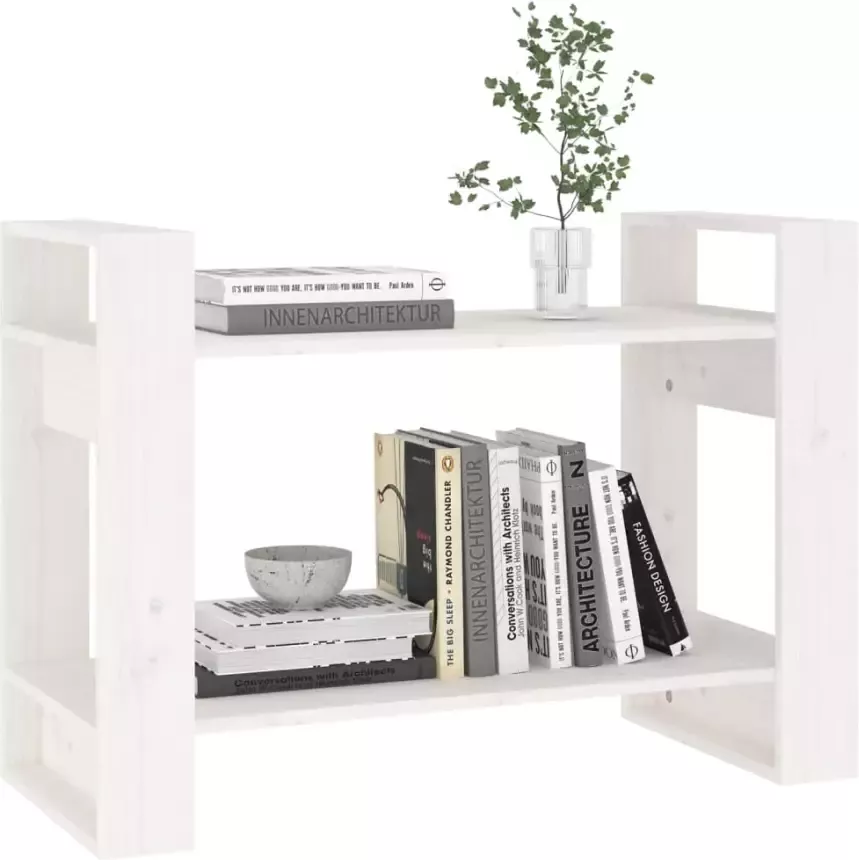 VidaXL -Boekenkast kamerscherm-80x35x56 5-cm-massief-grenenhout-wit - Foto 2