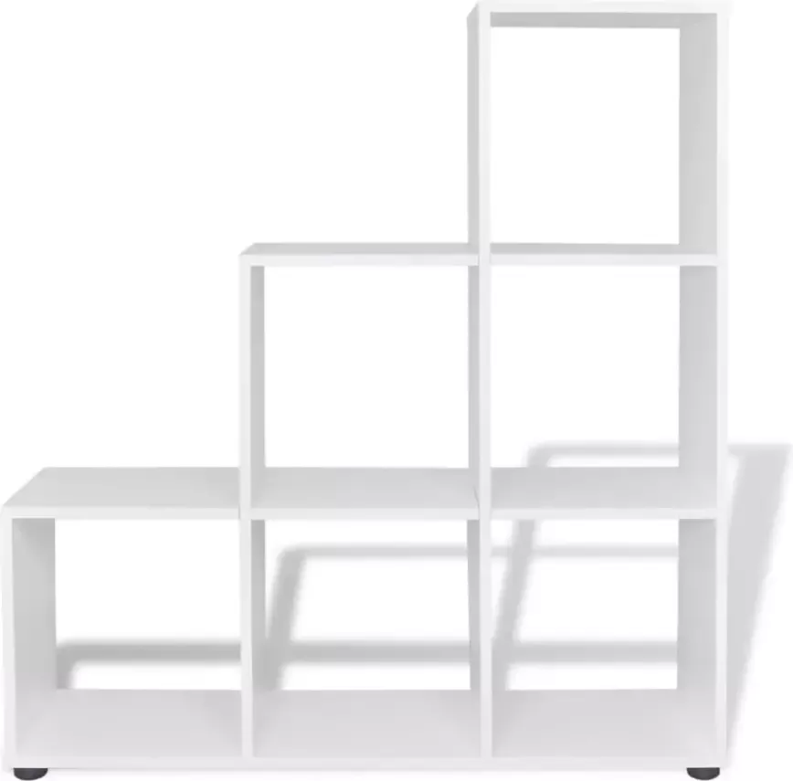 VidaXL -Boekenkast presentatiemeubel-trapvormig-107-cm-wit