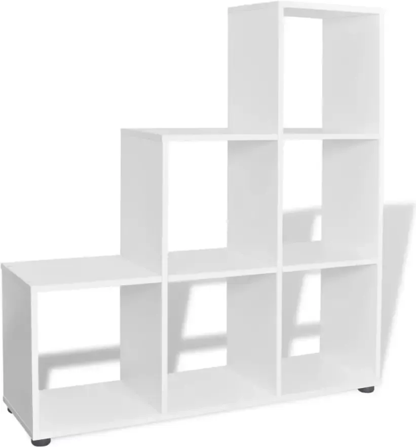 VidaXL -Boekenkast presentatiemeubel-trapvormig-107-cm-wit - Foto 4