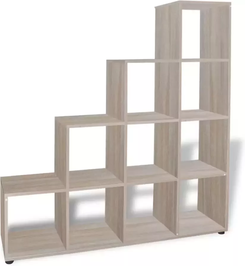 VidaXL -Boekenkast presentatiemeubel-trapvormig-142-cm-eikenkleur - Foto 4