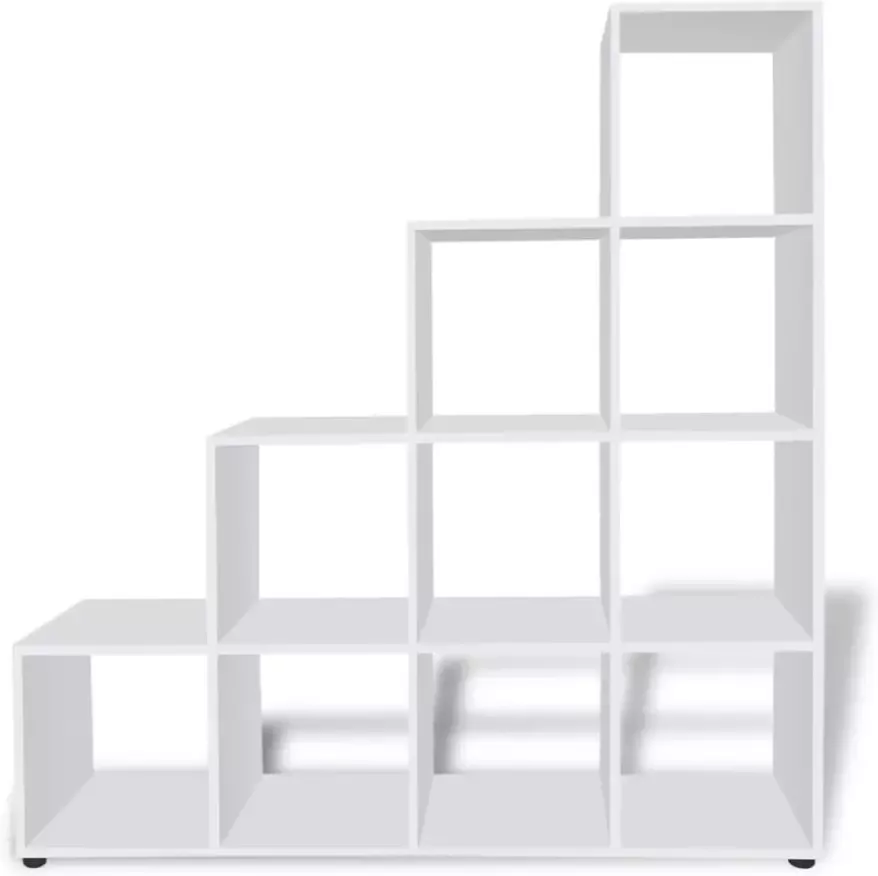 VidaXL -Boekenkast presentatiemeubel-trapvormig-142-cm-wit