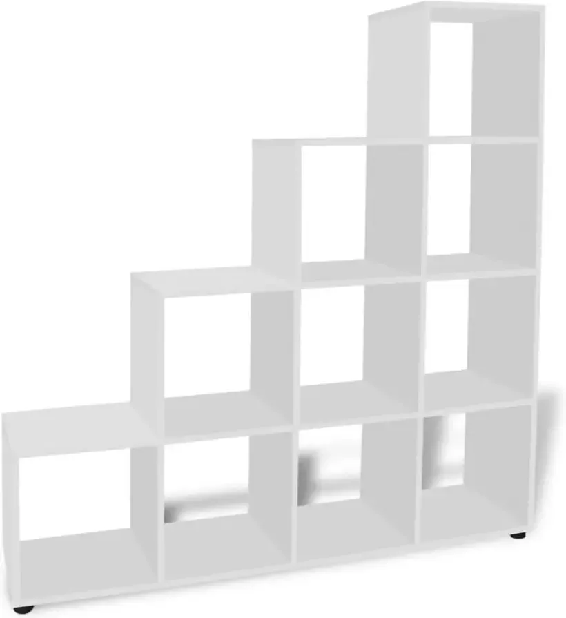 VidaXL -Boekenkast presentatiemeubel-trapvormig-142-cm-wit - Foto 4
