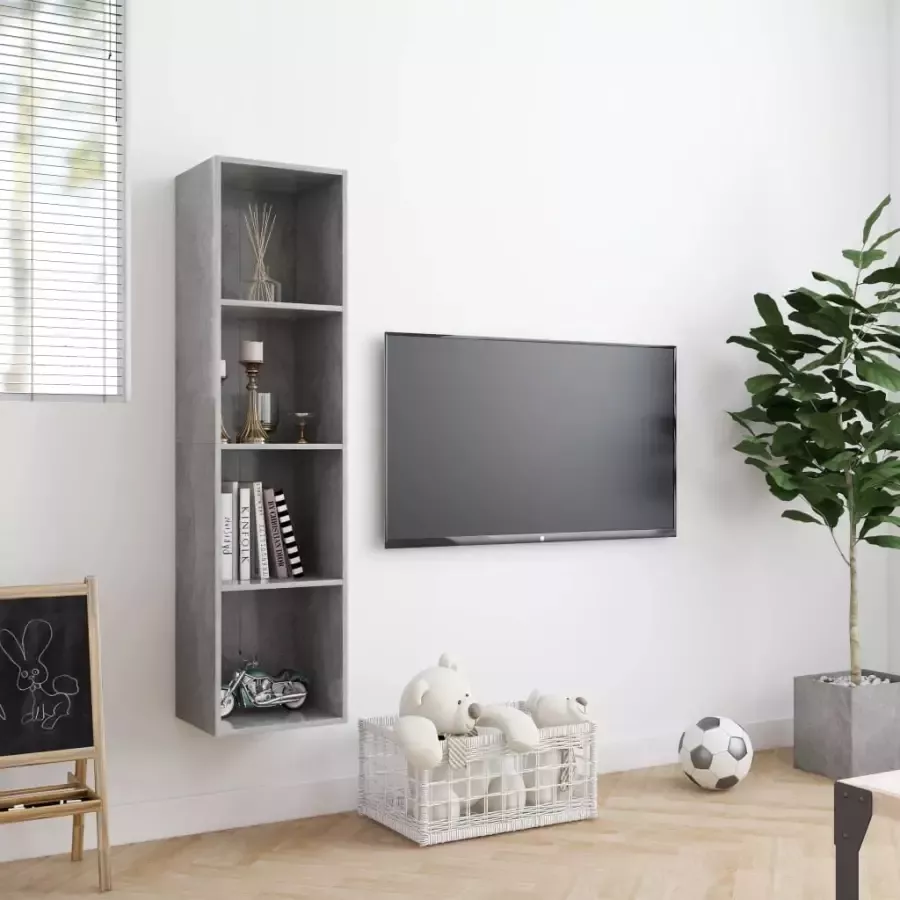 VidaXL Boekenkast tv-meubel 143x30x36 cm betongrijs