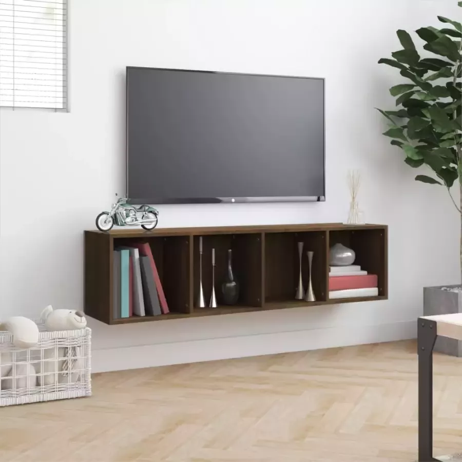 VIDAXL Boekenkast tv-meubel 143x30x36 cm bewerkt hout bruineikenkleur - Foto 2