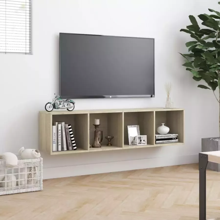 VIDAXL Boekenkast tv-meubel 143x30x36 cm sonoma eikenkleurig - Foto 2