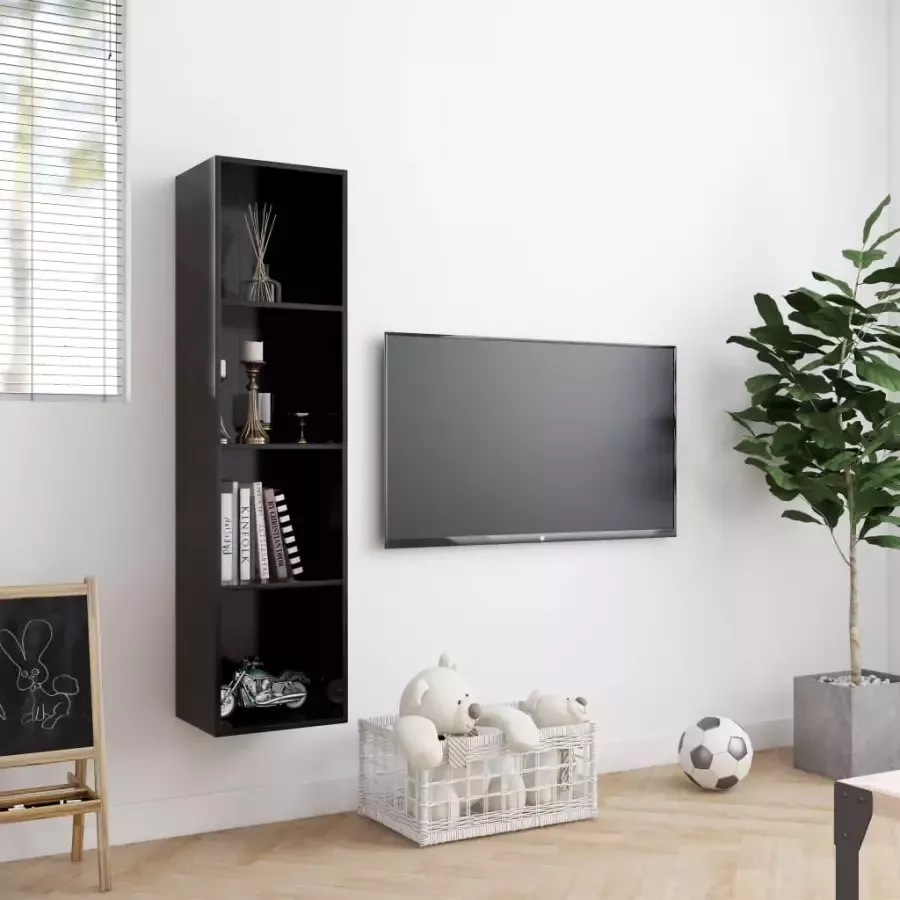 VIDAXL Boekenkast tv-meubel 143x30x36 cm zwart