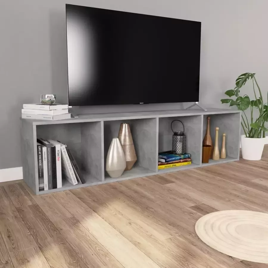 VidaXL -Boekenkast tv-meubel-36x30x143-cm-bewerkt-hout-betongrijs - Foto 3