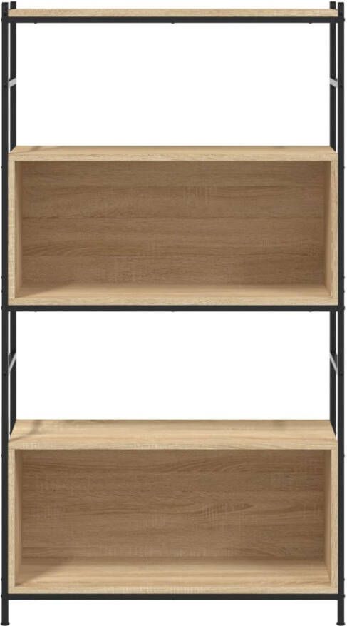 VidaXL -Boekenrek-80x30x145 5-cm-bewerkt-hout-en-ijzer-sonoma-eiken - Foto 3