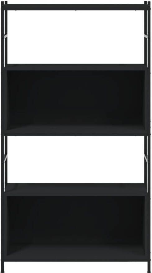VidaXL -Boekenrek-80x30x145 5-cm-bewerkt-hout-en-ijzer-zwart - Foto 3