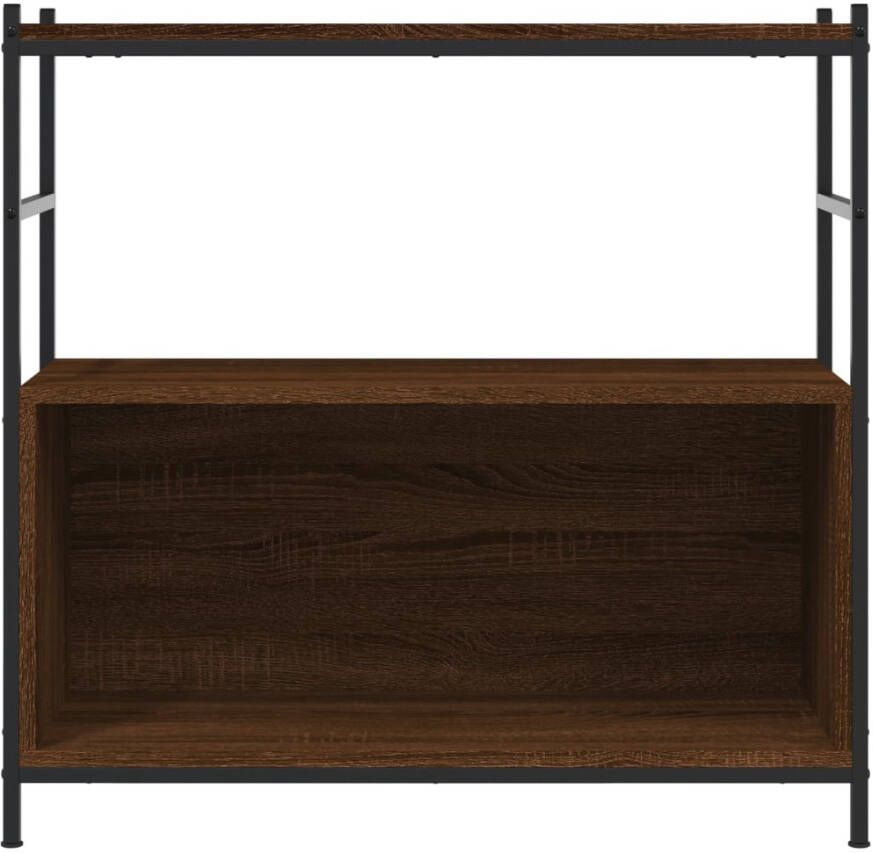 VidaXL -Boekenrek-80x30x78 5-cm-bewerkt-hout-en-ijzer-bruineikenkleurig - Foto 3