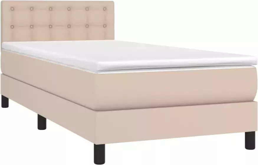 VidaXL -Boxspring-met-matras-en-LED-kunstleer-cappuccinokleur-80x200-cm - Foto 5
