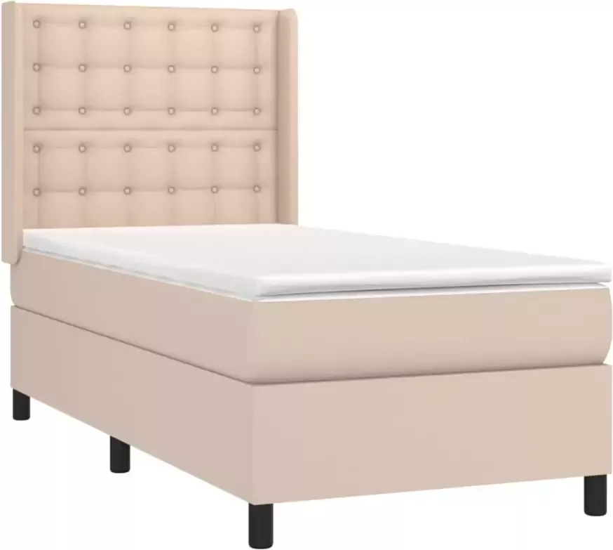 VidaXL -Boxspring-met-matras-en-LED-kunstleer-cappuccinokleur-80x200-cm - Foto 5