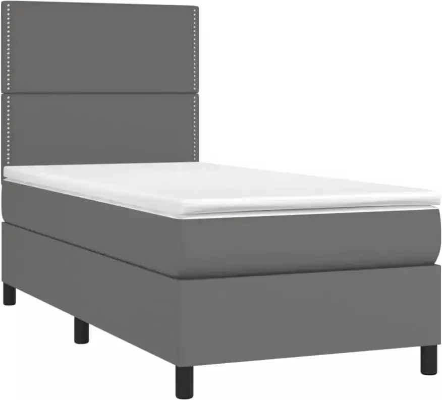 VidaXL -Boxspring-met-matras-en-LED-kunstleer-grijs-80x200-cm - Foto 6