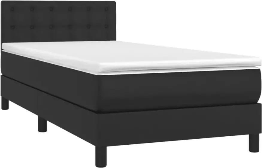 Vida XL Boxspring met matras en LED kunstleer zwart 90x200 cm SKU: V3134081 - Foto 3