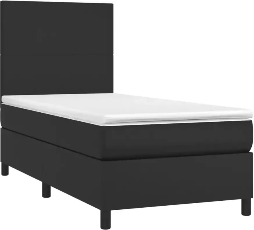 Vida XL Boxspring met matras en LED kunstleer zwart 90x200 cm SKU: V3135861 - Foto 4