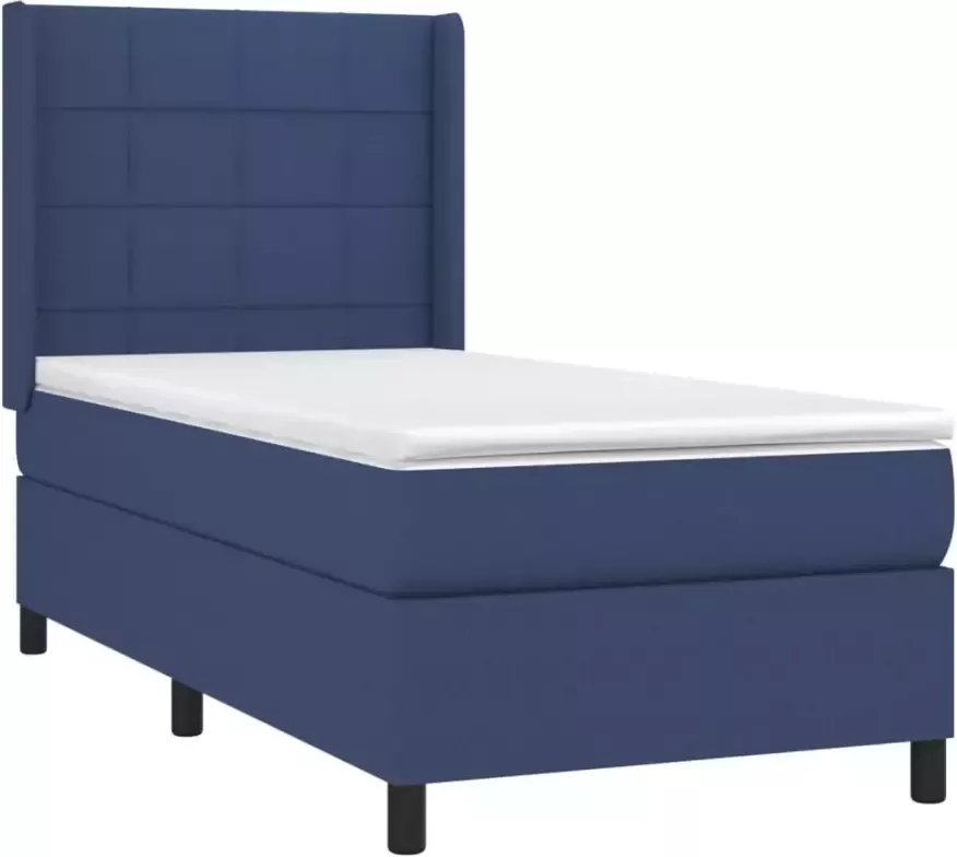 VidaXL -Boxspring-met-matras-en-LED-stof-blauw-100x200-cm - Foto 6