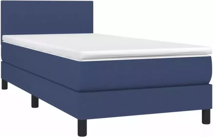 VidaXL -Boxspring-met-matras-en-LED-stof-blauw-100x200-cm - Foto 5