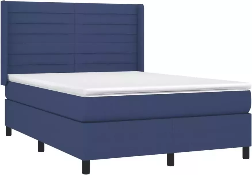 VidaXL -Boxspring-met-matras-en-LED-stof-blauw-140x200-cm - Foto 4