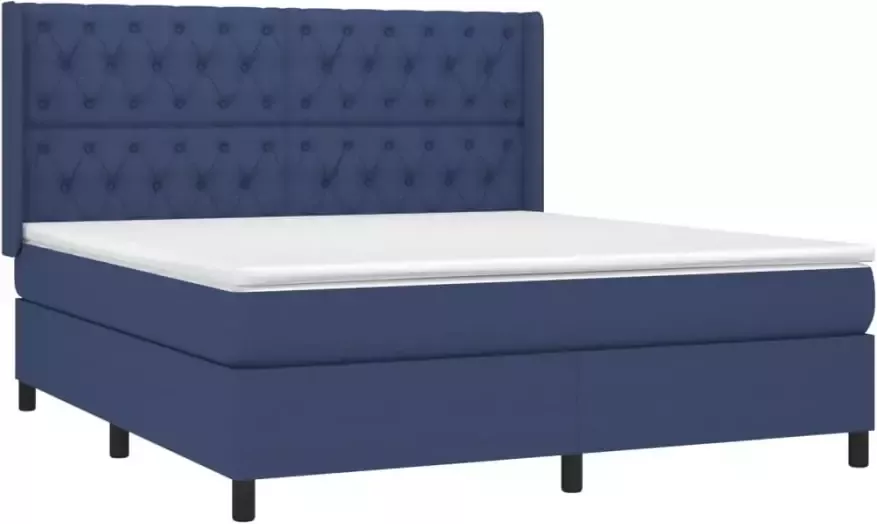 VidaXL -Boxspring-met-matras-en-LED-stof-blauw-160x200-cm - Foto 4