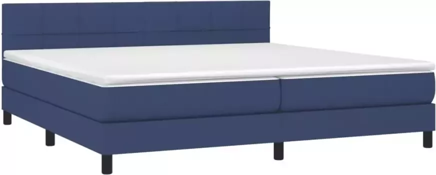 VidaXL -Boxspring-met-matras-en-LED-stof-blauw-200x200-cm - Foto 5