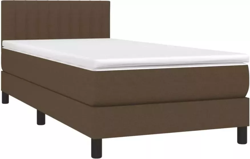 VidaXL -Boxspring-met-matras-en-LED-stof-donkerbruin-80x200-cm - Foto 3