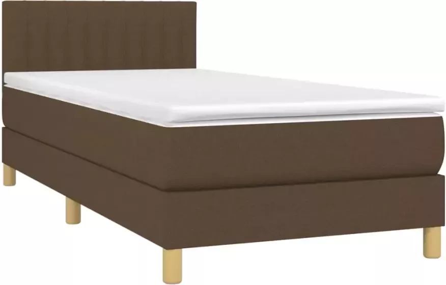 VidaXL -Boxspring-met-matras-en-LED-stof-donkerbruin-90x190-cm - Foto 3