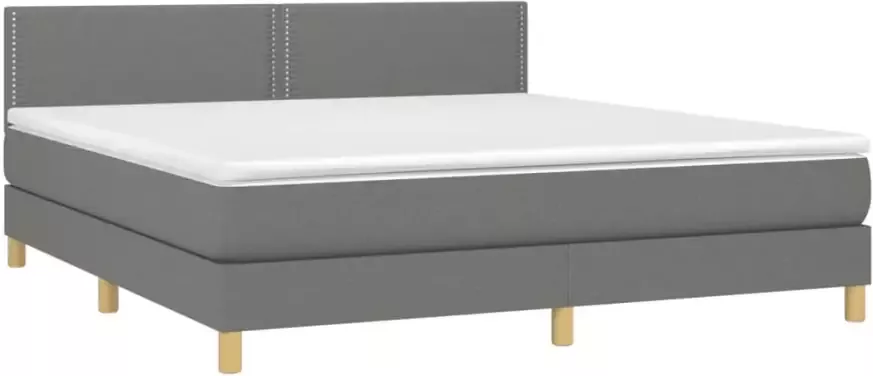 VidaXL -Boxspring-met-matras-en-LED-stof-donkergrijs-160x200-cm - Foto 4