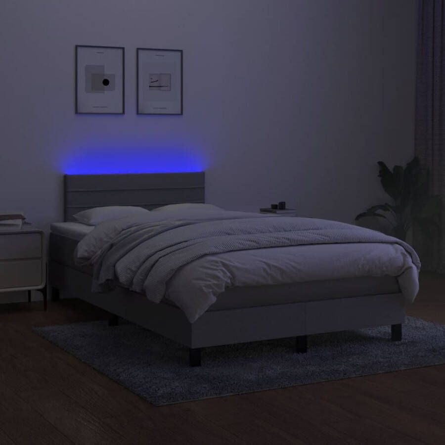 VidaXL -Boxspring-met-matras-en-LED-stof-lichtgrijs-120x190-cm - Foto 2