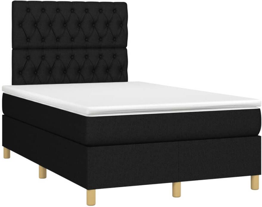 Vida XL Boxspring met matras en LED stof zwart 120x190 cm SKU: V3270048 - Foto 5