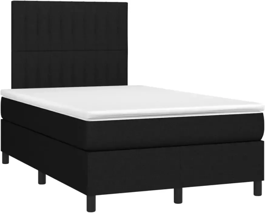 Vida XL Boxspring met matras en LED stof zwart 120x200 cm SKU: V3135103 - Foto 4