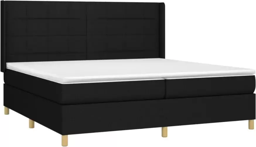 VidaXL -Boxspring-met-matras-en-LED-stof-zwart-200x200-cm - Foto 4