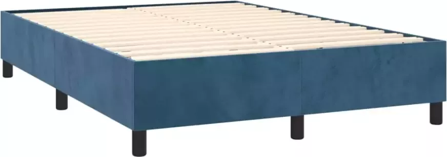 VidaXL -Boxspring-met-matras-fluweel-donkerblauw-140x190-cm - Foto 4