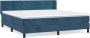 VIDAXL Boxspring met matras fluweel donkerblauw 160x200 cm - Thumbnail 3