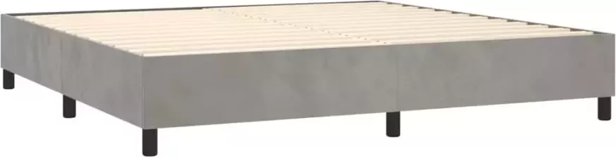 Vida XL Boxspring met matras fluweel lichtgrijs 200x200 cm SKU: V3144699 - Foto 5