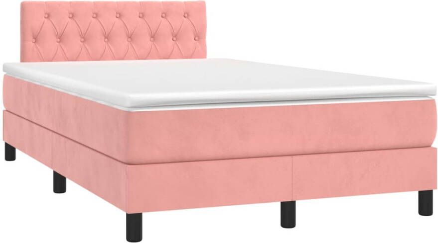 VidaXL -Boxspring-met-matras-fluweel-roze-120x200-cm - Foto 3