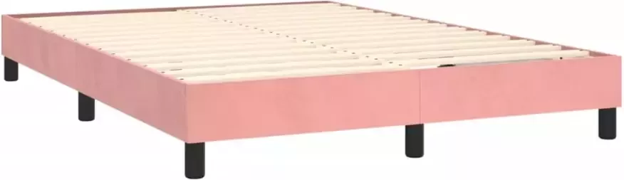 Vida XL Boxspring met matras fluweel roze 140x200 cm SKU: V3144338 - Foto 4