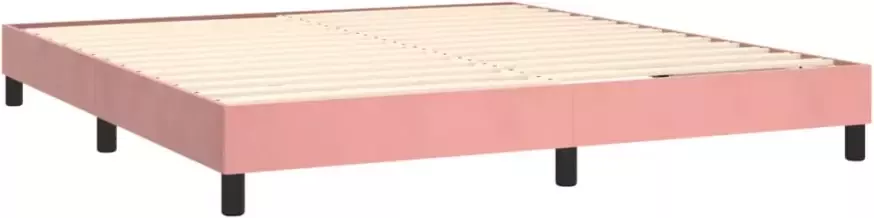 VidaXL -Boxspring-met-matras-fluweel-roze-160x200-cm - Foto 4