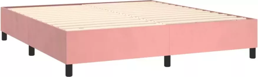 VidaXL -Boxspring-met-matras-fluweel-roze-160x200-cm - Foto 3