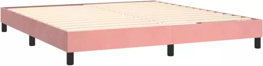 VidaXL -Boxspring-met-matras-fluweel-roze-180x200-cm