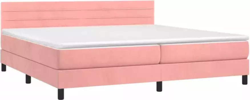 VidaXL -Boxspring-met-matras-fluweel-roze-200x200-cm - Foto 3