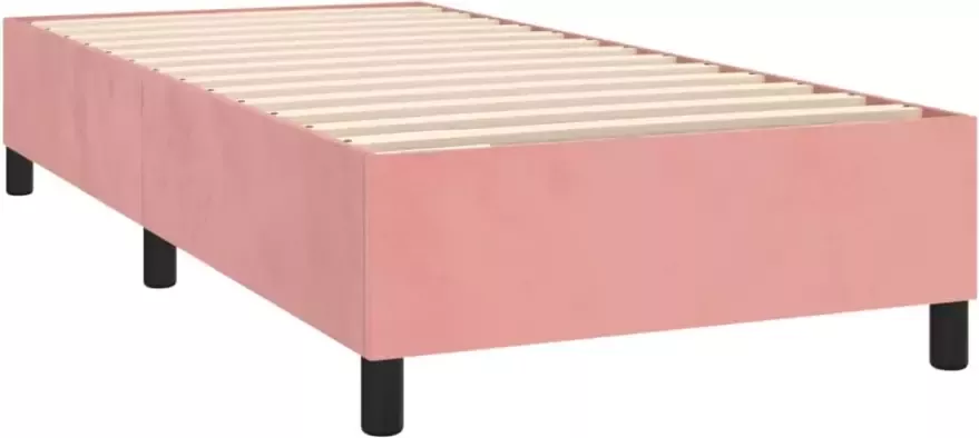 VidaXL -Boxspring-met-matras-fluweel-roze-90x200-cm - Foto 4