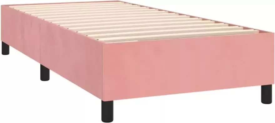 Vida XL Boxspring met matras fluweel roze 90x200 cm SKU: V3144662 - Foto 3