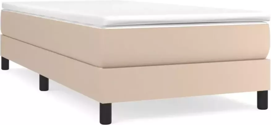 VidaXL -Boxspring-met-matras-kunstleer-cappuccinokleurig-80x200-cm - Foto 5