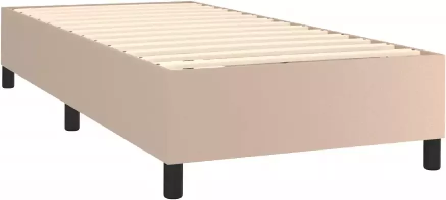 VidaXL -Boxspring-met-matras-kunstleer-cappuccinokleurig-80x200-cm - Foto 3