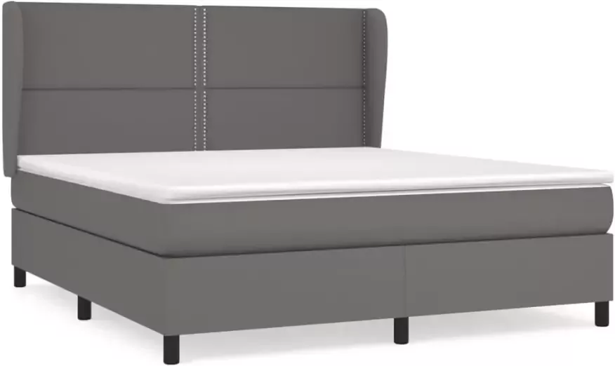 VidaXL -Boxspring-met-matras-kunstleer-grijs-180x200-cm - Foto 4