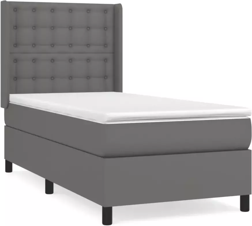 VidaXL -Boxspring-met-matras-kunstleer-grijs-80x200-cm - Foto 3