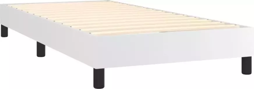 Vida XL Boxspring met matras kunstleer wit 90x200 cm SKU: V3141042 - Foto 4
